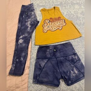 SISTERS of IRON LOT of 3 - Top, Tie-Dye Leggings and shorts sz S